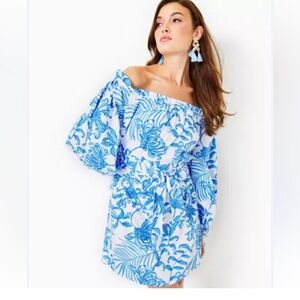 Lilly Pulitzer Jamielynn off-the-shoulder dress - Size M- EUC